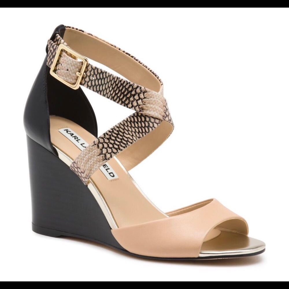 Karl Lagerfeld Paris Radka Wedge Heel Sandals